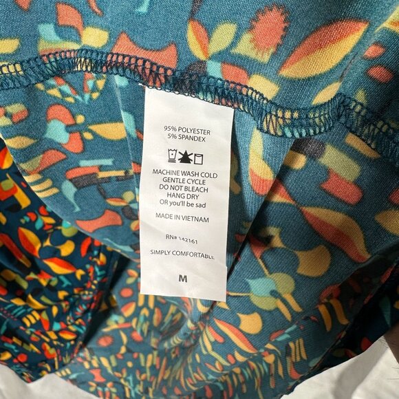 LuLaRoe IRMA Blue Red Yellow Orange Patterned Hi-Low Tunic Top Shirt MEDIUM M - Picture 3 of 5
